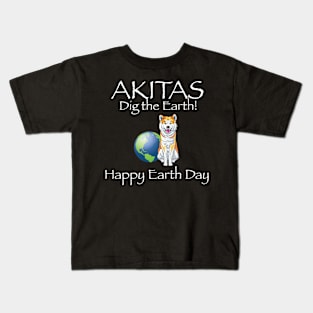 Akita happy earth day t-shirt Kids T-Shirt